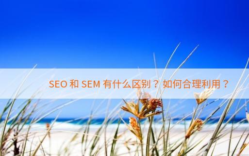 SEO 和 SEM 有什么区别？ 如何合理利用？